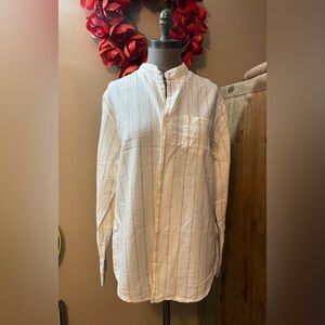 Onia White Shirt with Soft Yellow Stripes